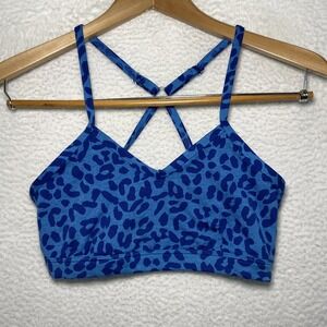 Blue Leopard Print Women's Bralette